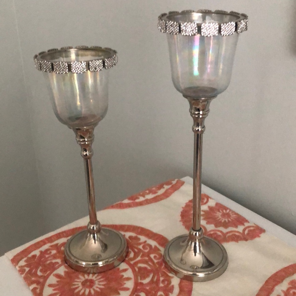 Pair of candle holders